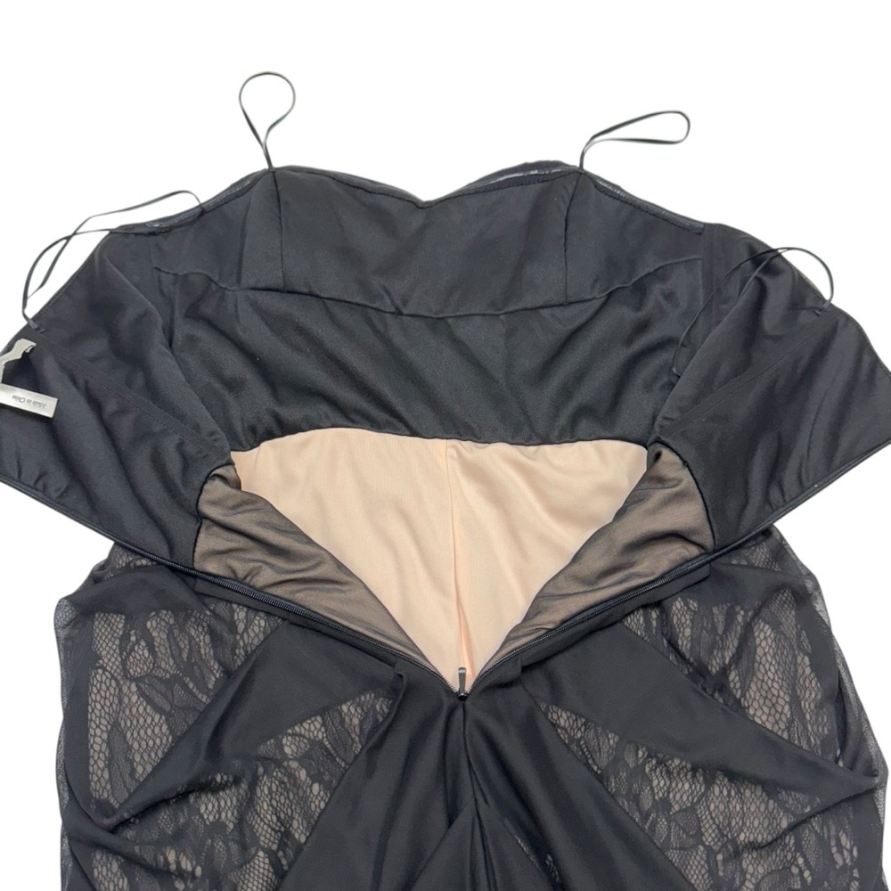 Max & Cleo Strapless Babydoll Dress Size 4 Black Pleated Cocktail Party Grunge - Picture 8 of 13